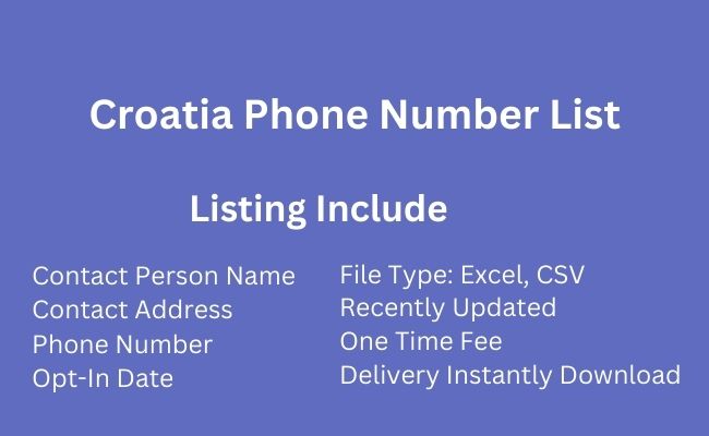 Croatia Phone Number List